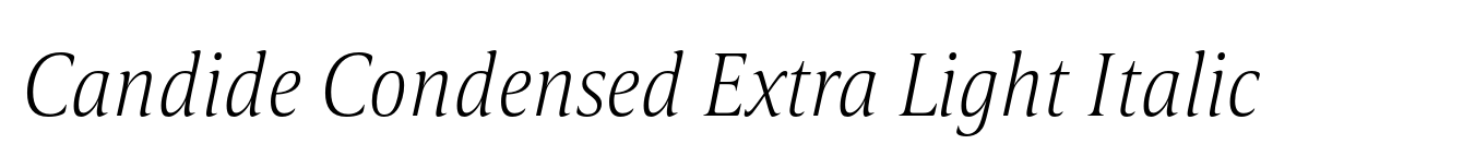 Candide Condensed Extra Light Italic image
